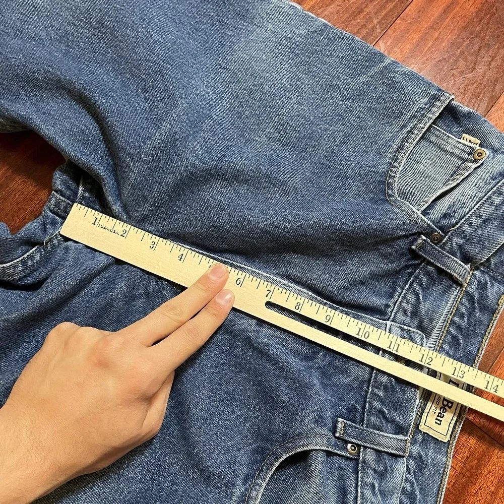LL Bean Jeans Mens 34x32 Blue Denim Straight Leg Cotton Denim Workwear Gorpcore